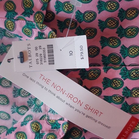 NWT Talbots Women's Sleeveless Button Down Non- Iron Shirt, Size 10,Pink - Picture 8 of 8